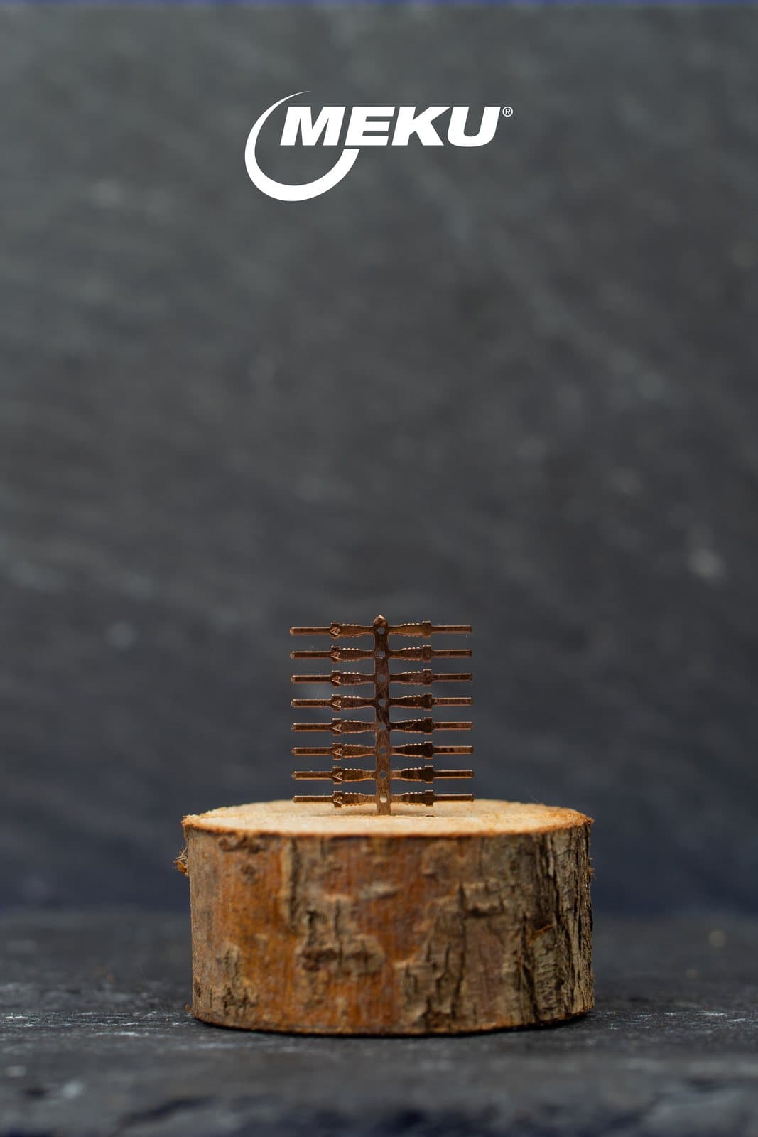 Stamped contact strip by MEKU — new product photography