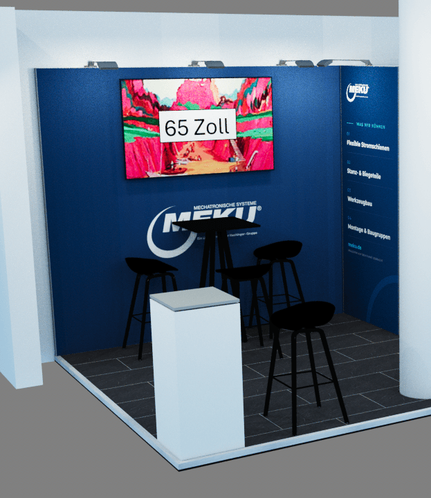 MEKU trade-fair stand graphics, design 1