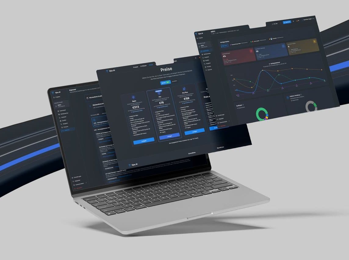 Vjus.AI-Dashboard – ein von NoviCogi entwickeltes KI-Produkt